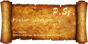 Pieler Szixtusz névjegykártya
